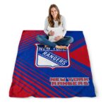 new york rangers diagonal stripes blue blanket high quality