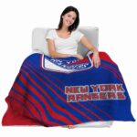 new york rangers diagonal stripes blue blanket latest model