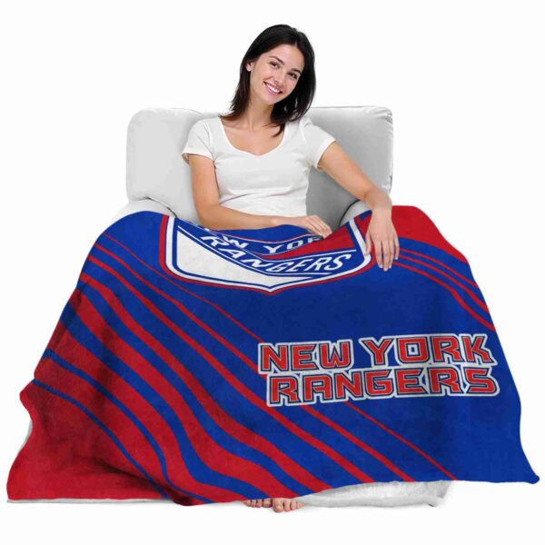new york rangers diagonal stripes blue blanket latest model