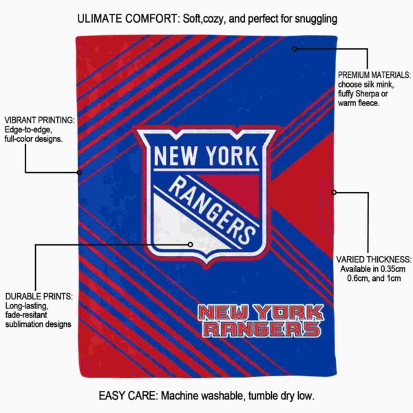 new york rangers diagonal stripes blue blanket new arrival