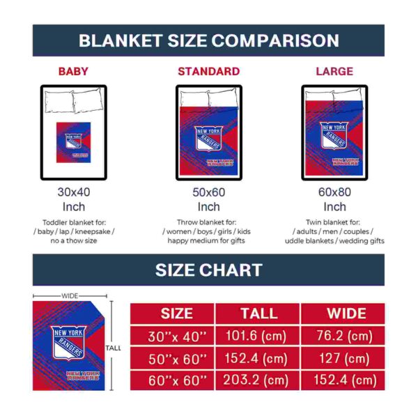 new york rangers diagonal stripes blue blanket trendy