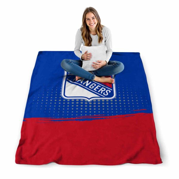 new york rangers gradient dots blue blanket high quality