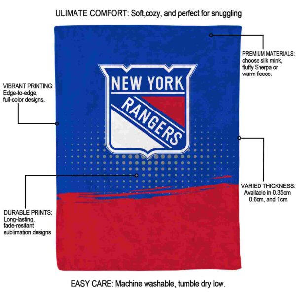 new york rangers gradient dots blue blanket new arrival