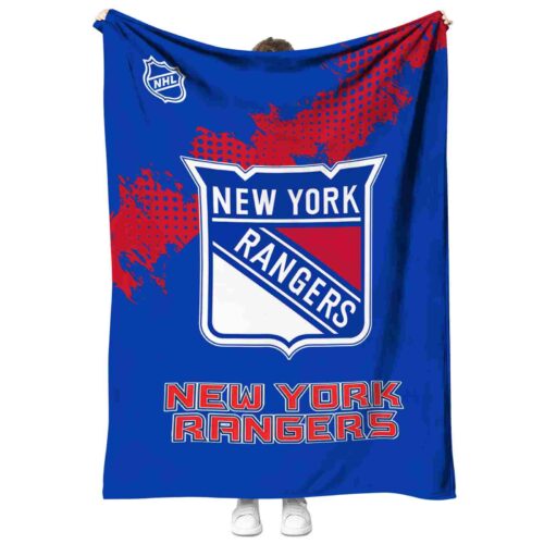 new york rangers grunge texture blue blanket best selling