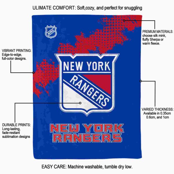 new york rangers grunge texture blue blanket new arrival