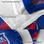 new york rangers grunge texture blue blanket premium grade