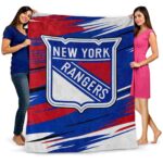 new york rangers paint streaks blue white blanket fashion forward