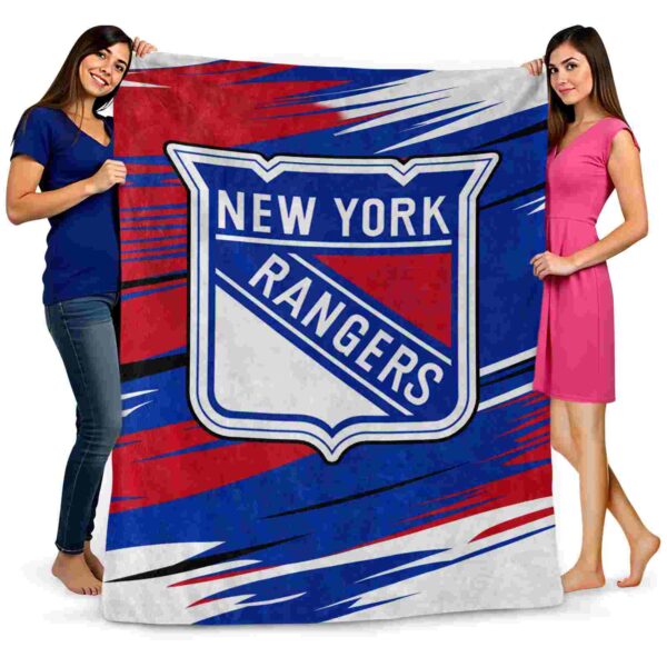 new york rangers paint streaks blue white blanket fashion forward