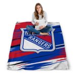 new york rangers paint streaks blue white blanket high quality