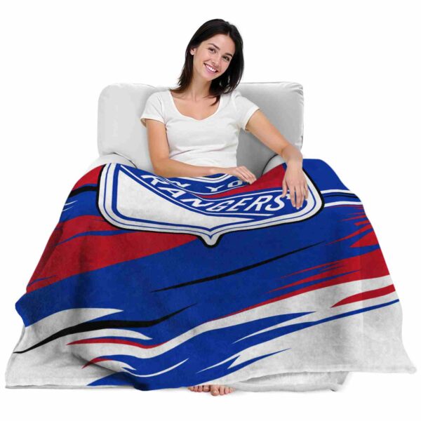 new york rangers paint streaks blue white blanket latest model