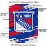 new york rangers paint streaks blue white blanket new arrival