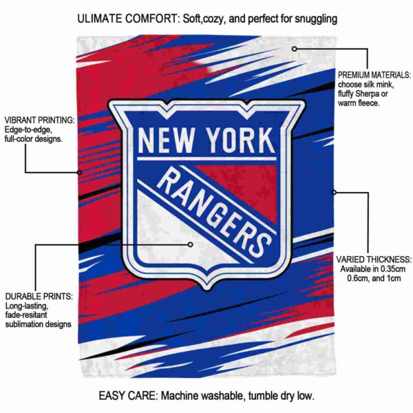 new york rangers paint streaks blue white blanket new arrival