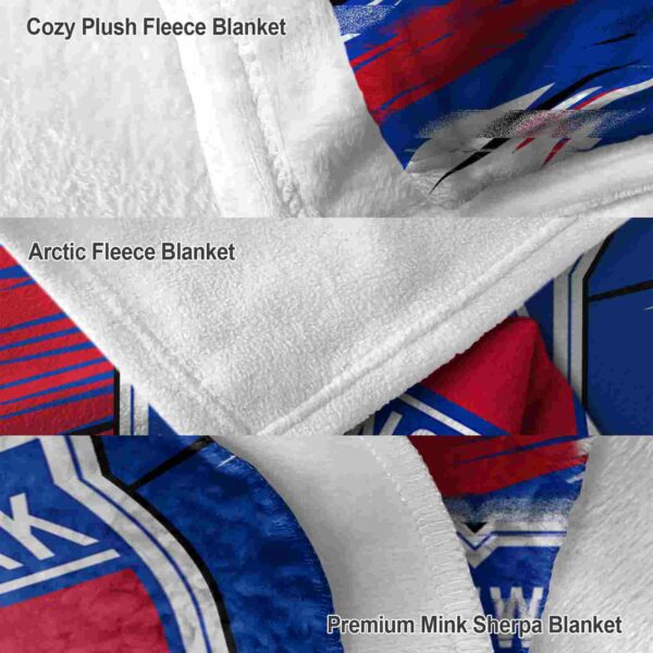 new york rangers paint streaks blue white blanket premium grade