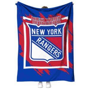 new york rangers splatter effect blue blanket best selling