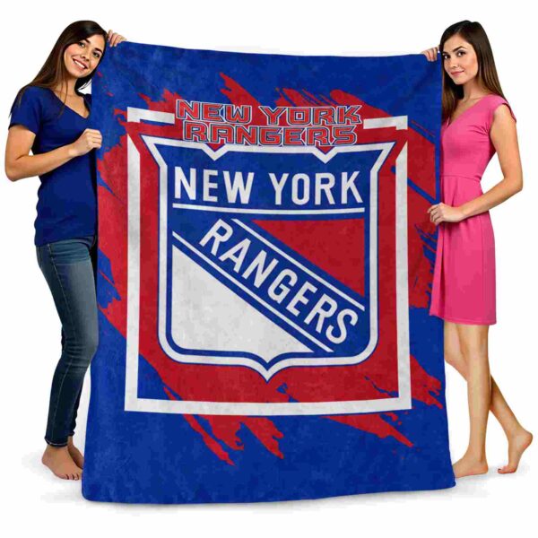 new york rangers splatter effect blue blanket fashion forward