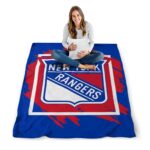 new york rangers splatter effect blue blanket high quality