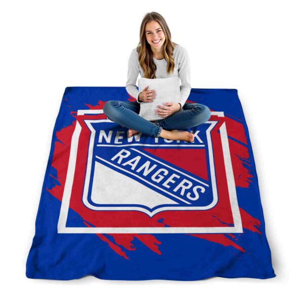 new york rangers splatter effect blue blanket high quality