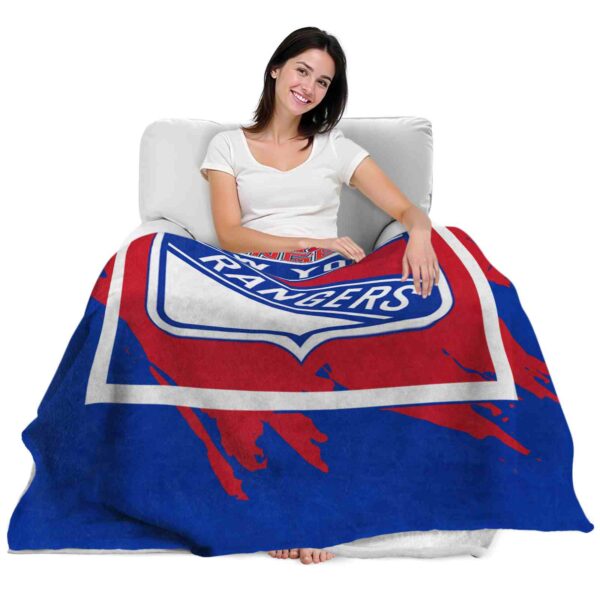 new york rangers splatter effect blue blanket latest model