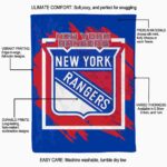 new york rangers splatter effect blue blanket new arrival
