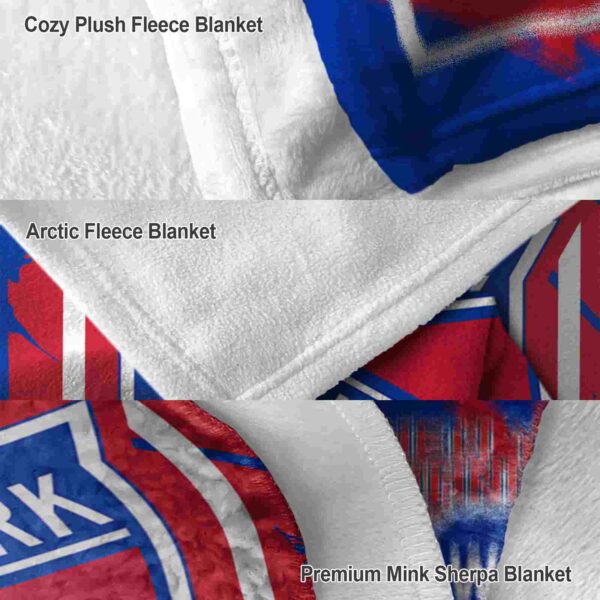new york rangers splatter effect blue blanket premium grade