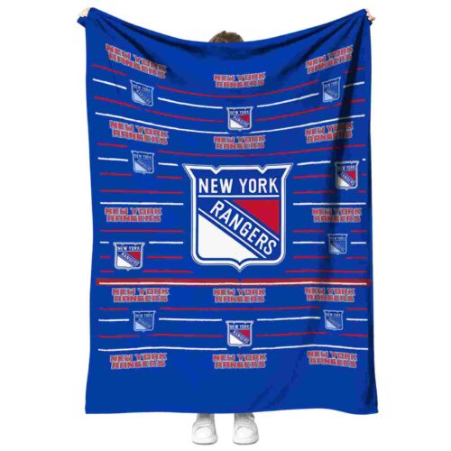 new york rangers striped pattern blue blanket best selling