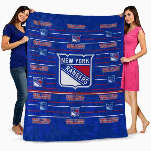 new york rangers striped pattern blue blanket fashion forward