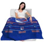 new york rangers striped pattern blue blanket latest model
