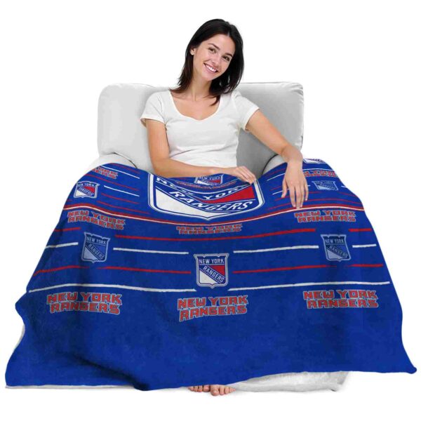 new york rangers striped pattern blue blanket latest model
