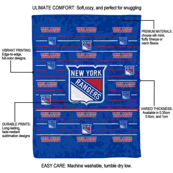 new york rangers striped pattern blue blanket new arrival