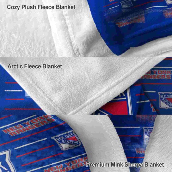 new york rangers striped pattern blue blanket premium grade