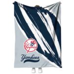 new york yankees brushstrokes navy white blanket best selling