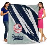 new york yankees brushstrokes navy white blanket fashion forward