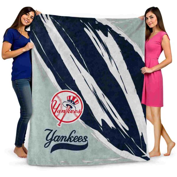 new york yankees brushstrokes navy white blanket fashion forward