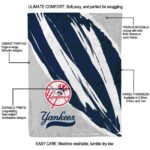new york yankees brushstrokes navy white blanket new arrival