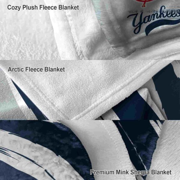 new york yankees brushstrokes navy white blanket premium grade