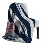 new york yankees brushstrokes navy white blanket top rated