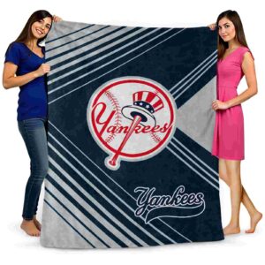 new york yankees diagonal stripes navy blanket fashion forward
