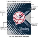 new york yankees diagonal stripes navy blanket new arrival