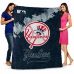 new york yankees grunge texture navy blanket fashion forward