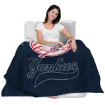 new york yankees grunge texture navy blanket latest model