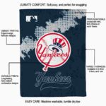 new york yankees grunge texture navy blanket new arrival