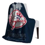 new york yankees grunge texture navy blanket top rated