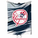 new york yankees paint streaks navy white blanket best selling