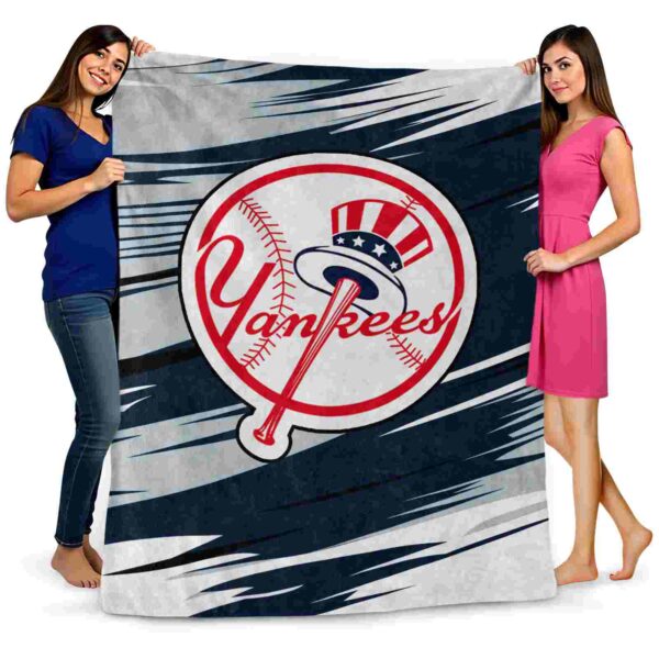 new york yankees paint streaks navy white blanket fashion forward