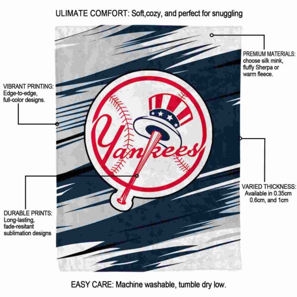 new york yankees paint streaks navy white blanket new arrival