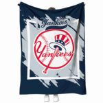 new york yankees splatter effect navy blanket best selling