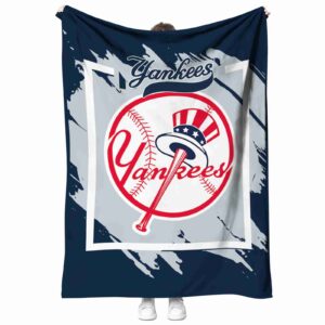 new york yankees splatter effect navy blanket best selling