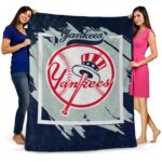 new york yankees splatter effect navy blanket fashion forward