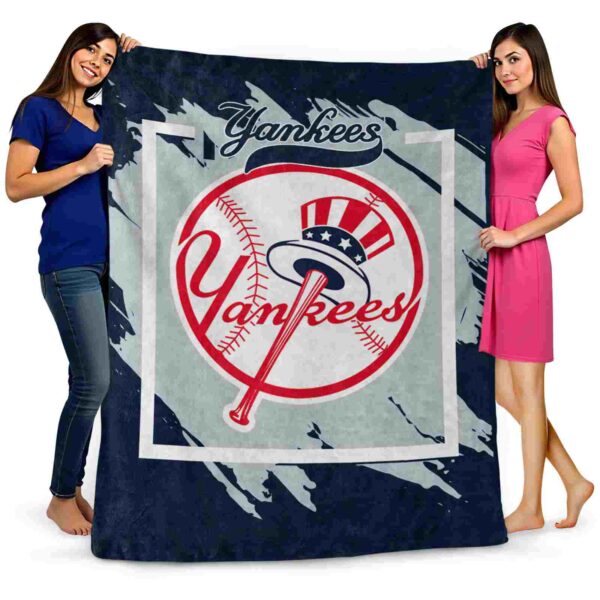 new york yankees splatter effect navy blanket fashion forward