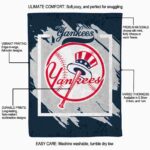 new york yankees splatter effect navy blanket new arrival